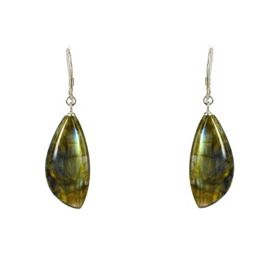 Labradorite Sterling Silver Polished Earring stone 1