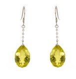 Lemon quartz Quartz Sterling Silver Faceted Earring-jewellery-Beadthemup