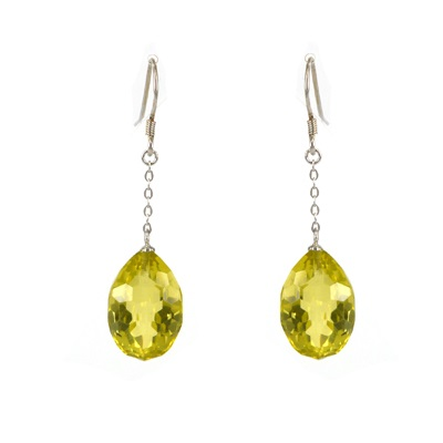 Lemon quartz Quartz Sterling Silver Faceted Earring