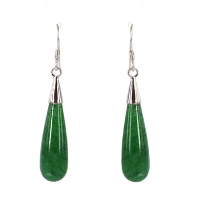 Green Adventurine Sterling Silver Polished Earring s