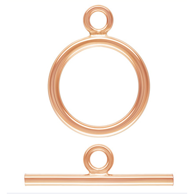 14k ROSE Gold filled clasp Toggle 11mm ring