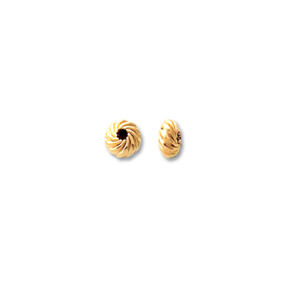 14k Gold Filled Bead Rondel twist 4.5mm 5 pack