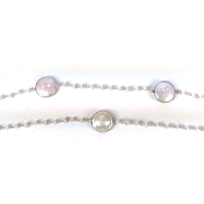 Sterling Silver & Fresh Water Pearl Chain 50cm