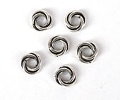 Silver Plate Copper Ring Twist 8mm 6 Pack-findings-Beadthemup