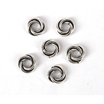 Silver Plate Copper Ring Twist 8mm 6 Pack