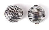 Silver Plate Copper Bead flat Round 20x22mm 2 pack-findings-Beadthemup