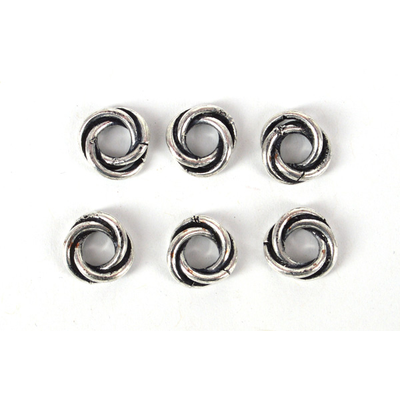 Silver Plate Copper Ring Twist 9mm 6 Pack