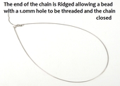 Rhodium plate Sterling Silver Necklace 0.8mm threadable end up to 46cm long-chain and wire-Beadthemup