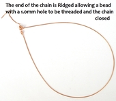 Rose Gold.Sterling Silver Necklace 0.8mm threadable end up to 46cm long-findings-Beadthemup