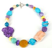 Coral Candy Kit Agate, Howlite, Coral, MOP, Lava, Jasper silver plated clasp-bead inspired projects-Beadthemup