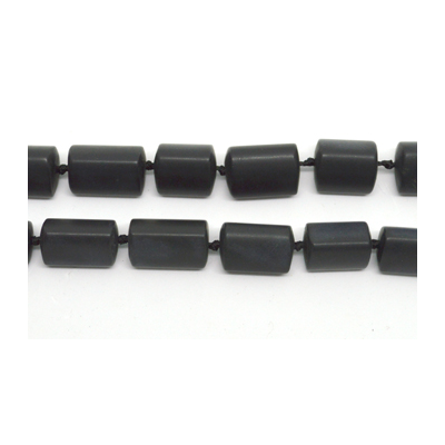 Black Jade Matt Triangle Tube app 20mmx15mm EACH BEAD