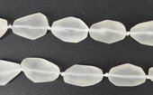 Clear Quartz matt Faceted Nugget app 24x20mm EACH BEAD-beads incl pearls-Beadthemup