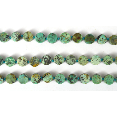 Turquoise African Matt A Grade Coin 11x5mm EACH BEAD