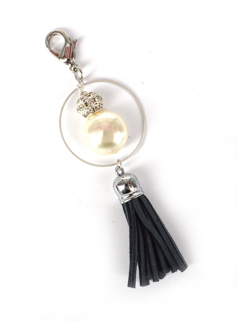 Grey Tassel Charm 13cm Jewellery Beads Jewellery Pearls Swarovski