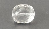 Clear Quartz 17x15mm Faceted Barrel-beads incl pearls-Beadthemup