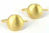 Gold Plate Brass Sheppard 14mm disc with ring at base 1 pair-findings-Beadthemup