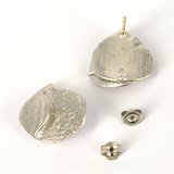 White Gold plate Brass Silver Post Stud 16.5mm 1 pair-findings-Beadthemup