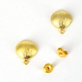 Gold plate Brass Silver post Stud 11x10mm 1 Pair-findings-Beadthemup