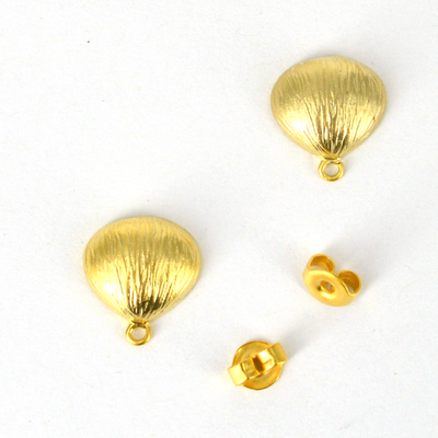 Gold plate Brass Silver post Stud 11x10mm 1 Pair