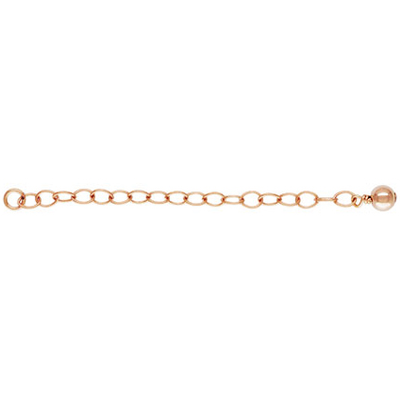 14k ROSE Gold Filled Extension Chain 5cm with 4mm round bead 2 pack