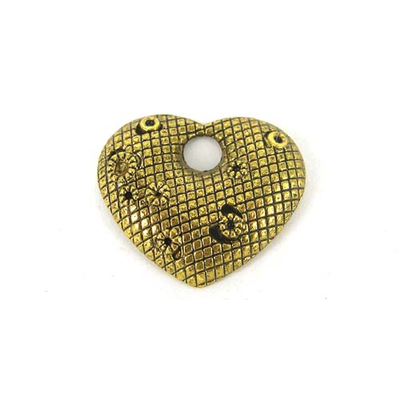 Base Metal Pendant Heart 24x28mm 10 pack Gold