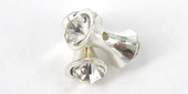 Base Metal Rhinestone Bead Peanut 14x8mm 10 pack-beads and spacers-Beadthemup