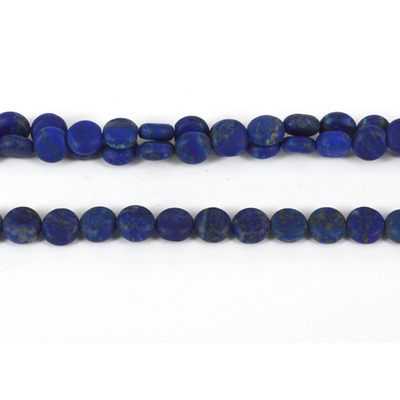 Lapis Matt flat round 10mm EACH bead