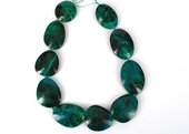 Chrysocolla A Grade Polished flat nugget approx 38-40mm EACH bead-beads incl pearls-Beadthemup