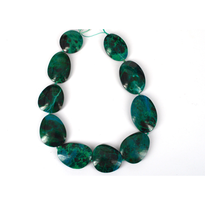 Chrysocolla A Grade Polished flat nugget approx 38-40mm EACH bead