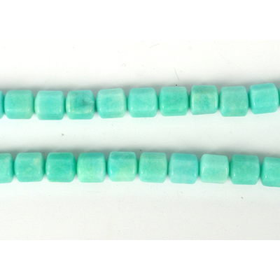 Amazonite Peruvian polished 6 sideTube 9x10mm strand 40 beads