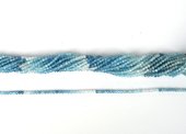 Aquamarine Natural Shaded Faceted Rondel 3.3x3mm strand approx 116-beads incl pearls-Beadthemup