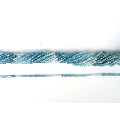 Aquamarine Natural Shaded Faceted Rondel 3.3x3mm strand approx 116