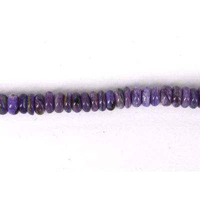 Charoite Polished rondel approx 8x3mm EACH bead