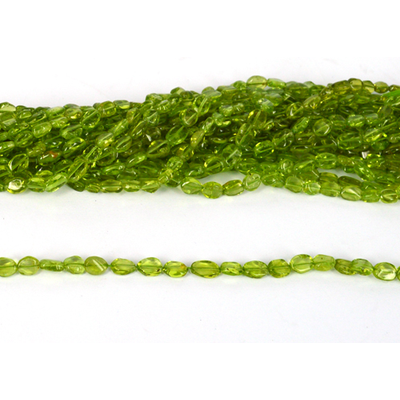 Peridot polished mani approx 8x5mm strand app 48 beads