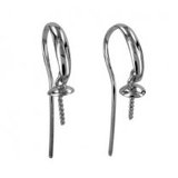 14ct White Gold Sheppard+4mm Cap pair-earwires and headpins-Beadthemup