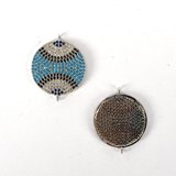 Rhodium plate CZ Connecter Evil Eye 24x19mm incl Rings-connectors-Beadthemup