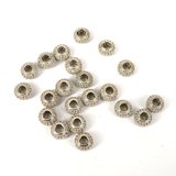 Rhodium plate CZ Rondel 10x6mm EACH-beads and spacers-Beadthemup