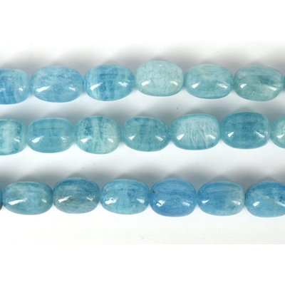 Aquamarine Polished nugget 12x16mm strand 22 beads per strand