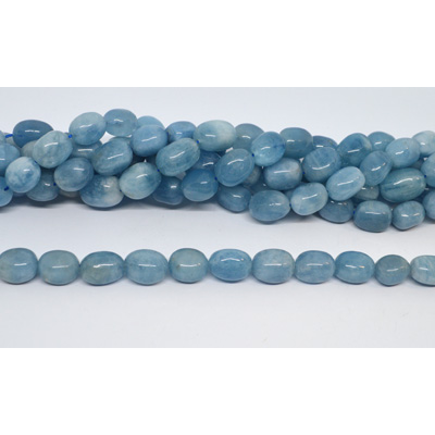 Aquamarine Polished nugget 12x16mm strand 22 beads