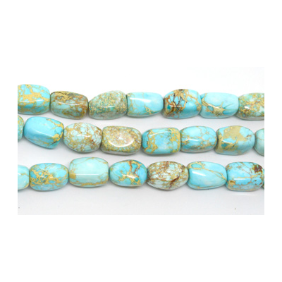Blue Impression Jasper Dyed Nugget 12x16mm Strand 22 beads