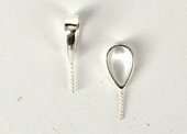 Sterling Silver 3x9mm Bail with 0.7 thick x 5mm long twist post 1 pack-findings-Beadthemup