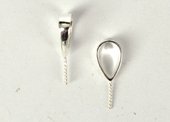 Sterling Silver 3x9mm Bail with 0.7 thick x 5mm long twist post 2 pack-findings-Beadthemup