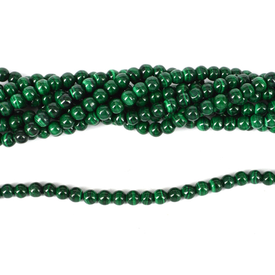 Malachite Polished round 5mm strand 86 beads
