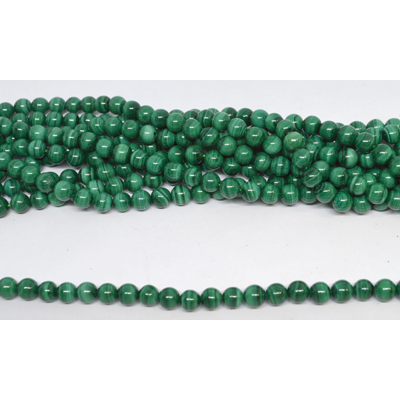 Malachite Polished round 6mm strand 65 beads
