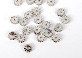 Rhodium plate CZ spacer/rondel 6mm EACH-beads and spacers-Beadthemup