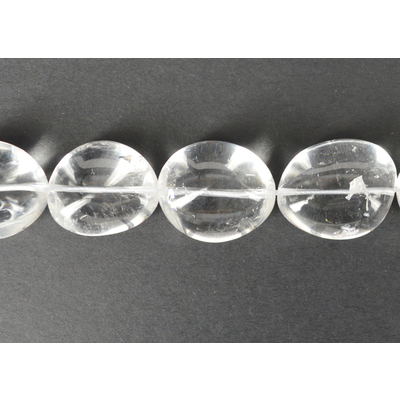 Clear quartz polished nugget 30x24mm EACH bead