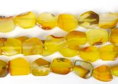 Agate Dyed Yellow polished slice 25x20mm strand 15 beads-beads incl pearls-Beadthemup