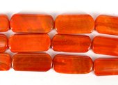 Agate Dyed Orange polished flat Rectangle 38x19mm strand 10 beads-beads incl pearls-Beadthemup