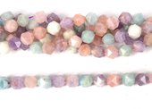 Beryl,  Amethyst & Rose Quartz Fac.8mm str 38 beads-beads incl pearls-Beadthemup