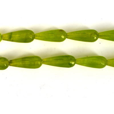 Jade Dyed Faceted Teardrop 28x11mm Olive PAIR each